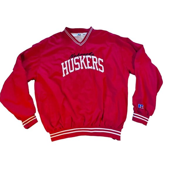 Russell Athletic Other - Vtg Nebraska Corn Huskers Pullover Jacket XL NCAA Russell Athletic Red Nylon